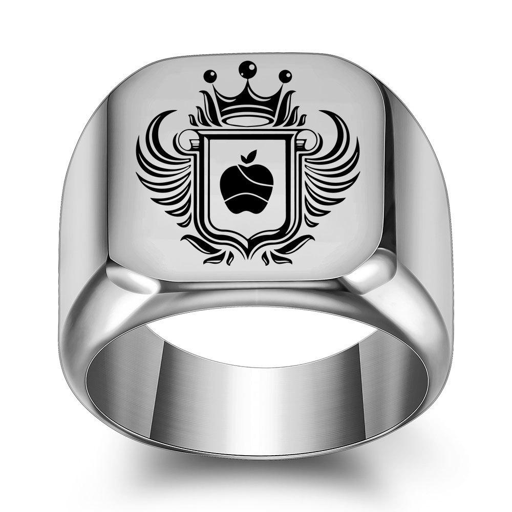 Оптовый производитель ins Коронное Яблоко Кольцо из Титановой Стали 304 Нержавеющая Сталь Мужское Глянцевое Кольцо Горячая Распродажа no. 4