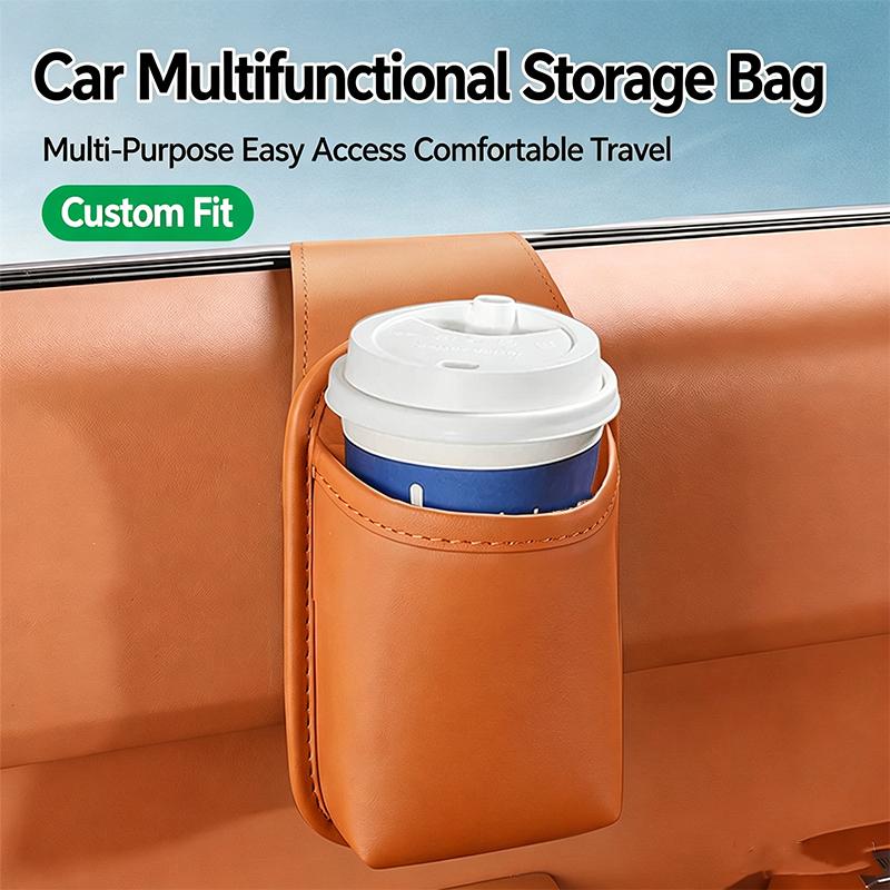 1/2pcs Car Door Cup Holder Organizer Leather Waterproof Drink Holder Storage Bag Universal Tidy Vehicle Interior Accessories