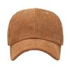 Corduroy baseball cap men's and women's autumn and winter new solid color cap thermal visor fashionable simple hat