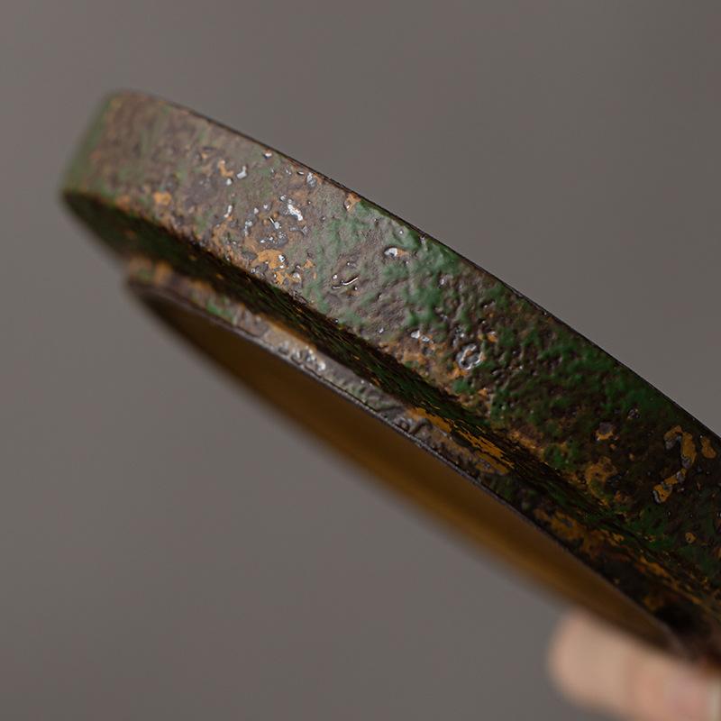 Kiln Change Coarse Pottery Pot Stand Retro Round Dry Brewing Tray Kung Fu Tea Set Chinese Style Cup Teapot Coaster Water Base