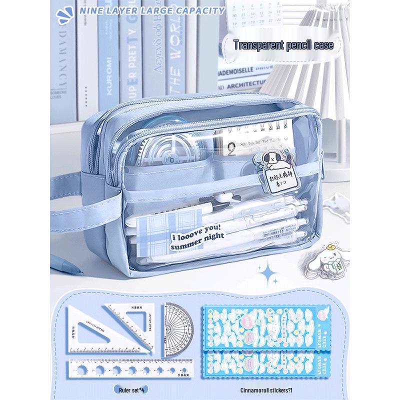 9-Tier Large Capacity Flip-Top Pencil Case for Girls and Boys - Ideal for Elementary and Junior High School Students