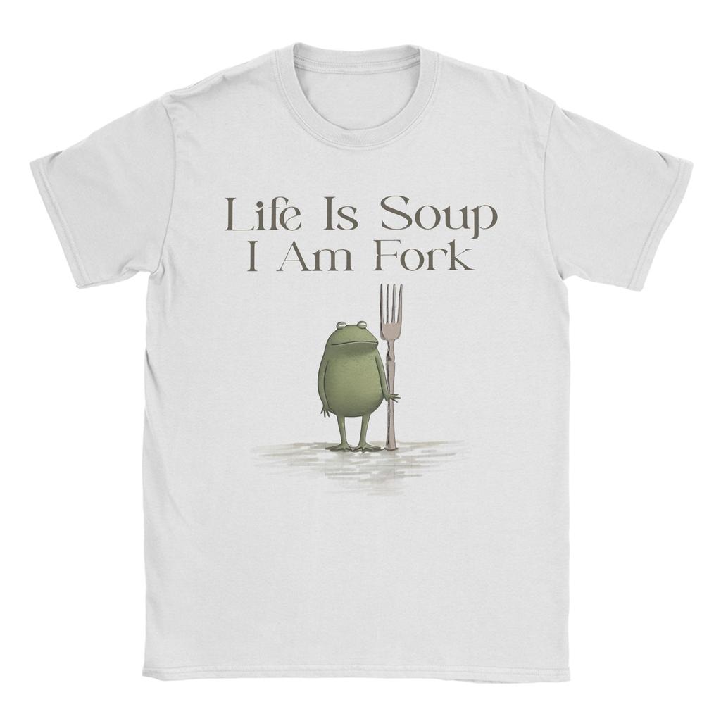 Life Is Soup I Am Fork Meme 90s TShirt Unisex Unisex Funny Cotton Tee Shirt Round Neck Short Sleeve T Shirt Party Tops