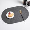 Nordic Oval Fabric Texture Placemat - Waterproof, Oilproof, Heat Insulation, Anti-Scald Mat 
