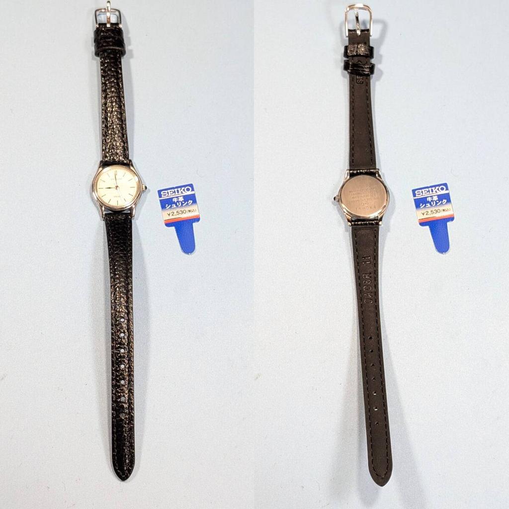 SEIKO Excelline battery and strap working The strap is made by women's watch, replaced, condition. . (K-04)