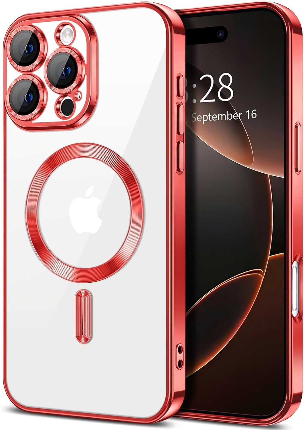

Plating Case For iPhone 16 16e 15 14 Plus 13 12 11 Pro Max Phone Lens Glass Protector Magsafe Magnetic Wireless Charger funda For iphone11Pro