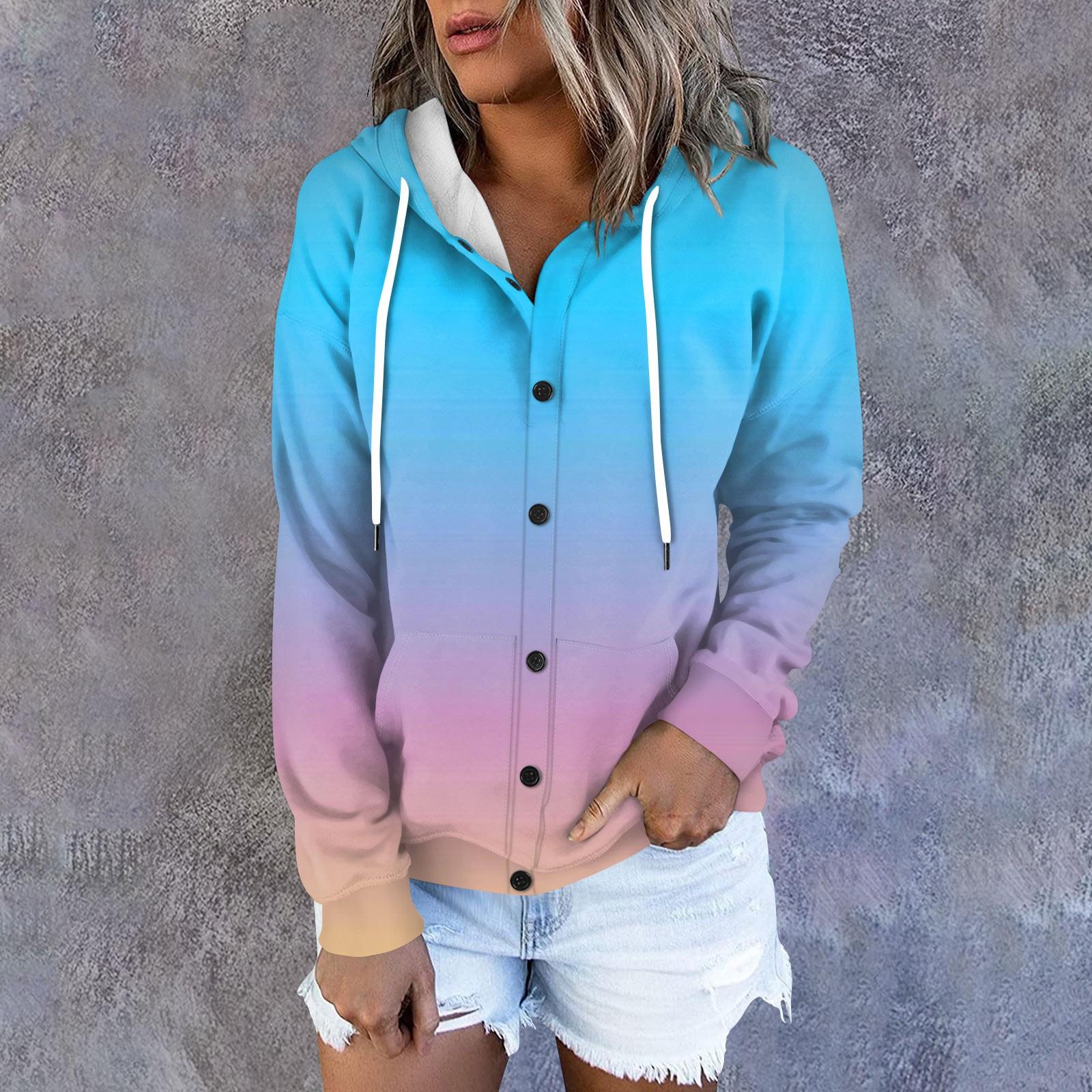 

Женская толстовка с капюшоном, однотонная, градиентная, с длинными рукавами, свободная спортивная куртка с капюшоном XXL