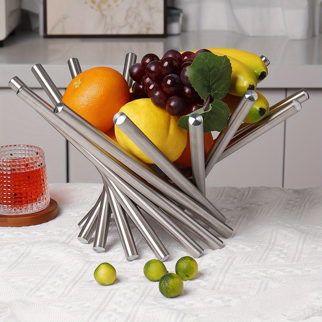 Small Creative Fruit Basket, Creative Stainless Steel Fruit Tray, Simple European Style Living Room Fruit Basket