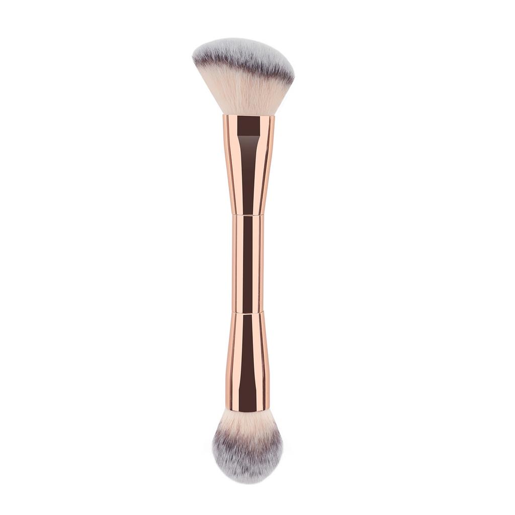 New all-aluminum tube double-head brush, flame trim contour, blush brush, loose powder brush, flat head oblique head foundation brush, multi-function