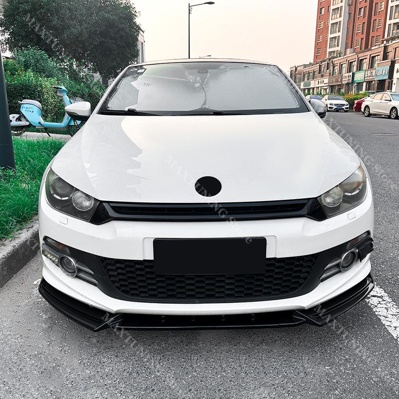 Spoiler Sottoparaurti Anteriore Per Volkswagen Scirocco MK3 R-line GTS 2008-2014 Splitter Diffusore Nero Lucido Kit Carrozzeria Extra Tuning Auto