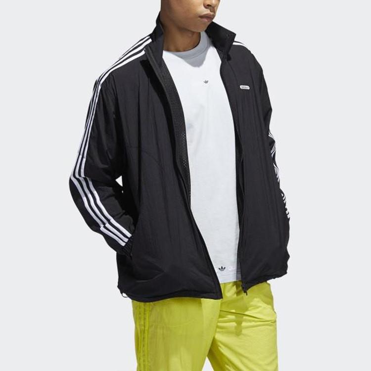 Adidas Originals Reversible Casual Sports Zip-Up Jacket With Stand Collar Men Jackets Black GN3816
