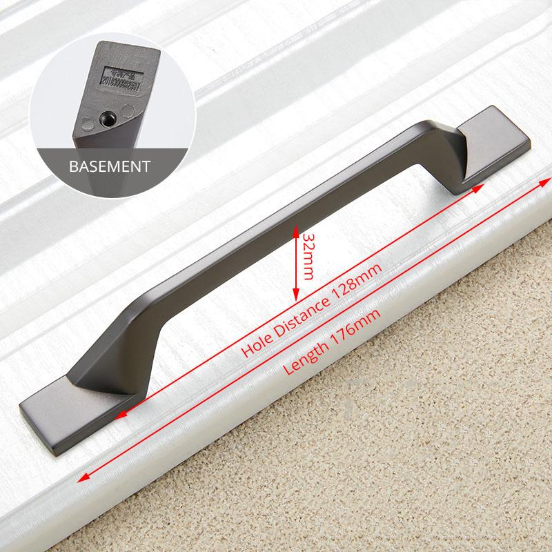 KAK Zinc Alloy Pearl Gray Cabinet Handles Drawer Knobs Kitchen Cupboard Door Pulls Fashion Furniture Handle Cabinet Hardware