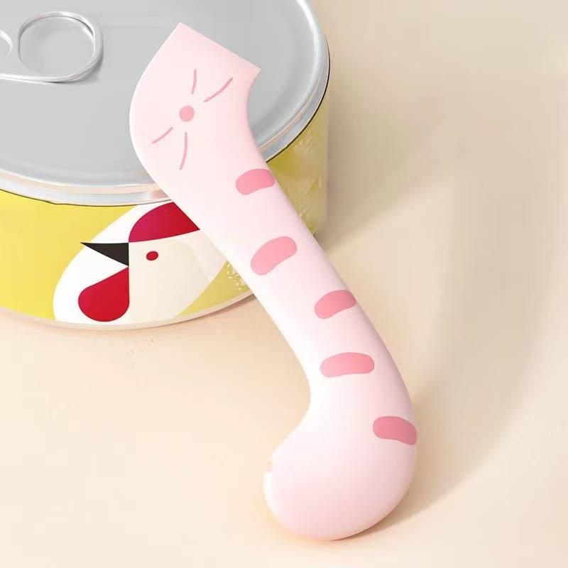 Multifunctional pet feeding spoon fresh-keeping sealed lid can opener wet food feeding spoon silicone pet can sealed lid