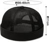 HABERY Mesh Roll Baseball Umpire Solid Color Men's Cap, Brimless, Hat, (Navy)