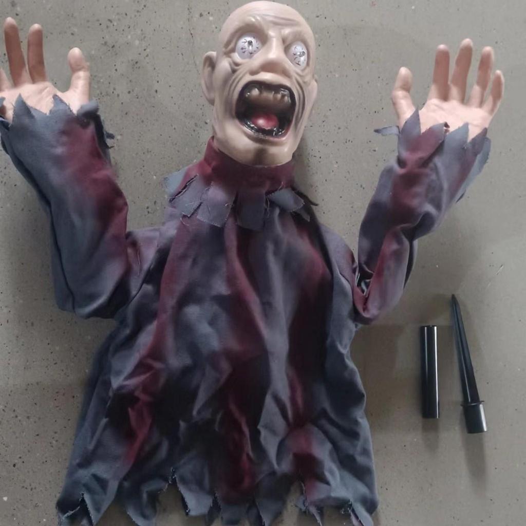 Fantasma que Agita Estaca de Suelo para Halloween Decoración Espeluznante - Accesorio de Miedo para Casa Embrujada o Broma de Sala de Escape.