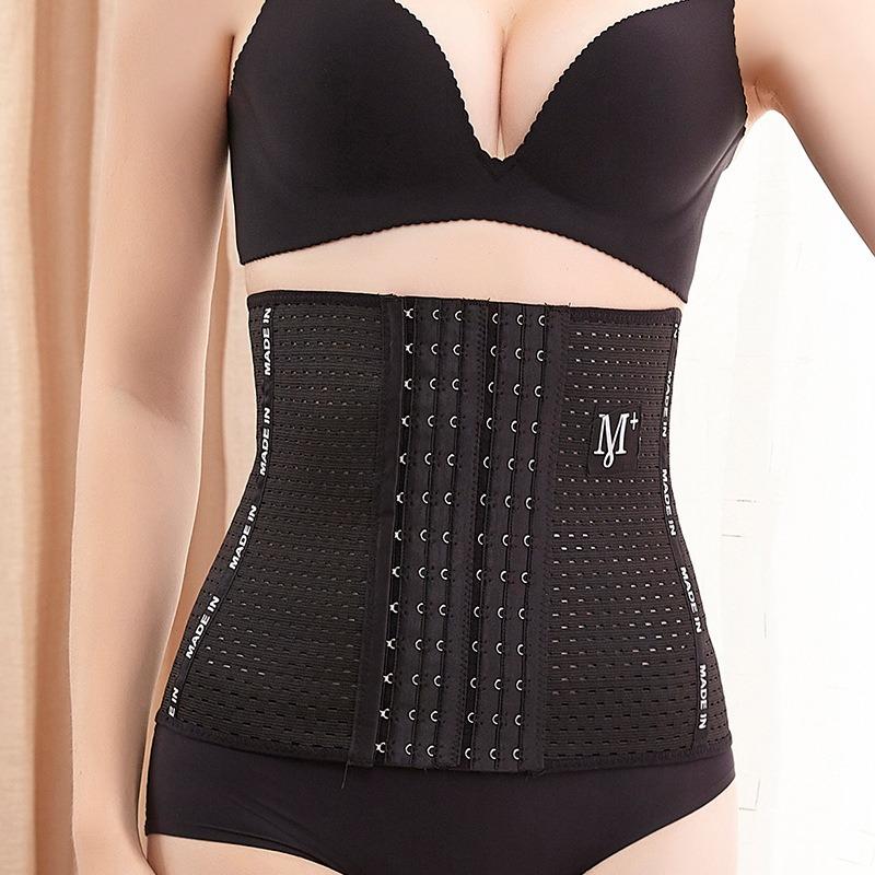 Multi Row Hook Breathable Mesh High Compression Tummy Control Slim Fitness Waist Cincher Corset S
