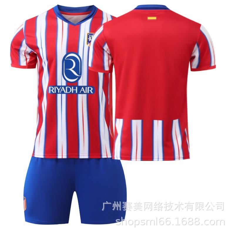 

2425 Atletico Madrid Home Football Uniform No. 7 Gletzman Jersey Set 19 Alvarez 9 Memphis 16#