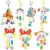 Baby Sensory Toy Set with Teether Rattle Stroller Crib Hanging Bell Crab Pull String Toddler Early Education Toys for 0-12 Months Kids