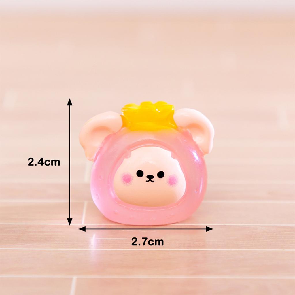 Miniature Figurine Mini Cute Car Interior Decorations Cartoon Fruits Doll Luminous Home Decoration Accessories Crafts Gifts