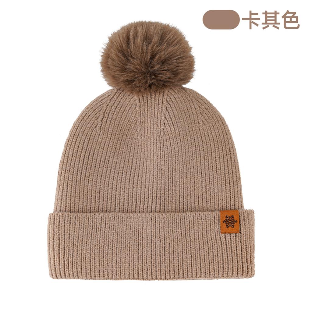 Knitted hat women's winter double-layer velvet warm riding ear protection knitted hat casual versatile windproof