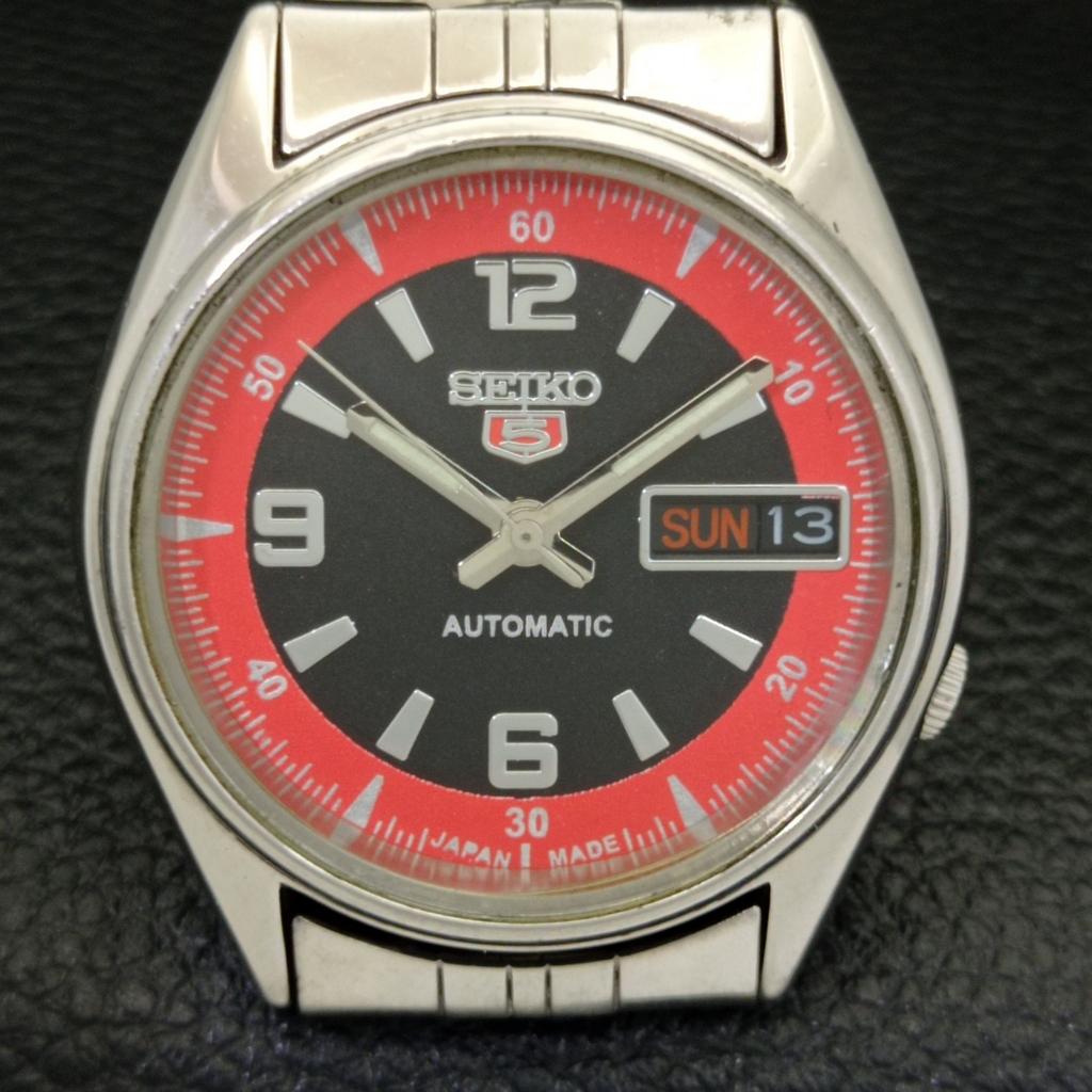 USED GENUINE VINTAGE SEIKO 5 AUTOMATIC JAPAN MENS BLACK DIAL WATCH a433325-2 R115-a433325