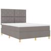 Boxspring Bed with Headboard Taupe 140 x 190 cm Fabric