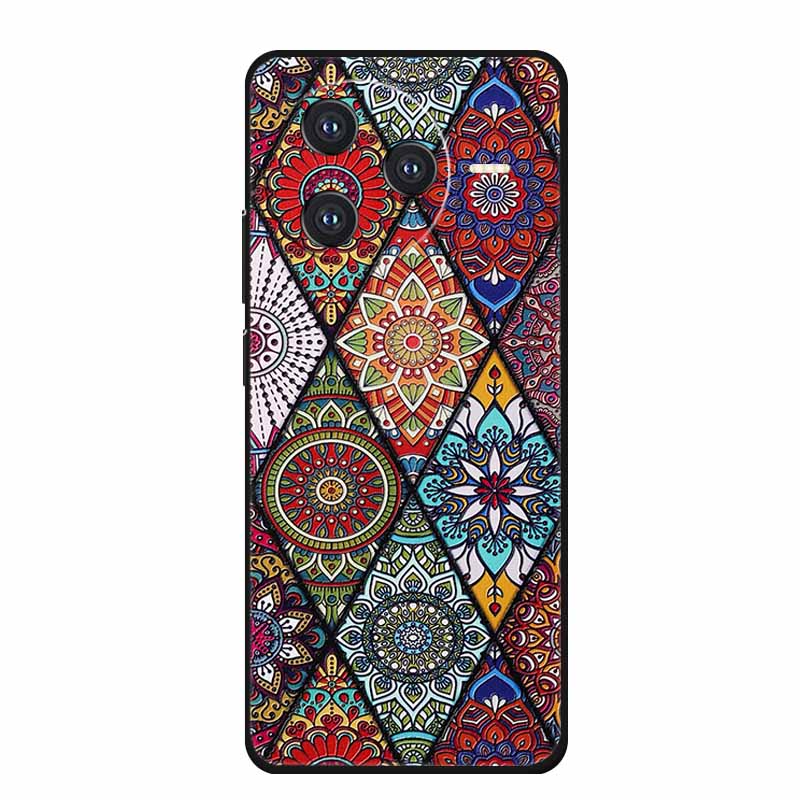 Für Xiaomi POCO F7 Pro Ultra Hülle F7Pro 3D Präge Blume Schwarzes Silikon Weiche Rückseite Hülle Für Redmi K80 Pro Hülle K80Pro Coque
