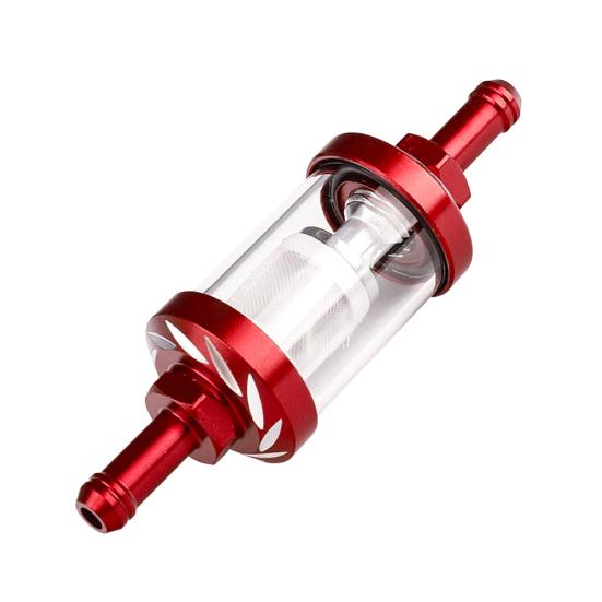 Synligt Genomskinligt Bränslefilter i Glas med Förtjockad 5/16-tums Bränsleslang Och Slangklämmor Universellt Oljefilterkit för Motorcyklar Gräsklippare Småmotorer