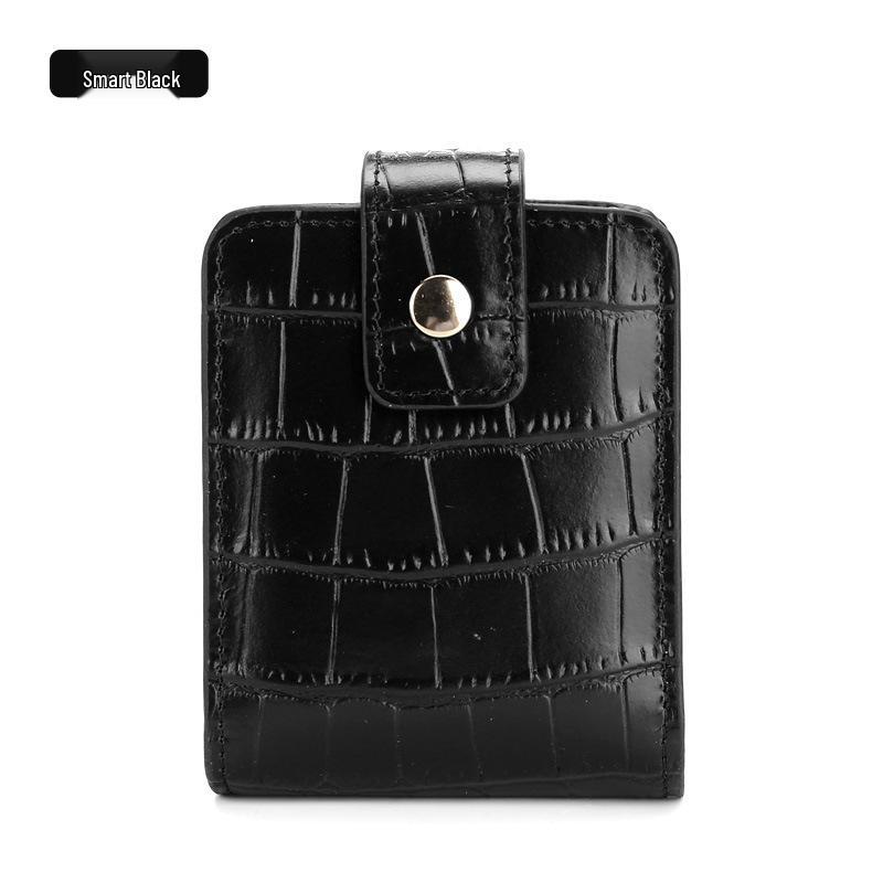 Compact Crocodile Pattern PU Leather Coin and Makeup Bag with Mirror