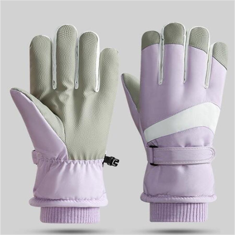 

Women s Waterproof Winter Ski Gloves, Warm Fleece Lined, Anti-Slip Touchscreen Gloves for Snowboarding, Skiing L фіолетовий