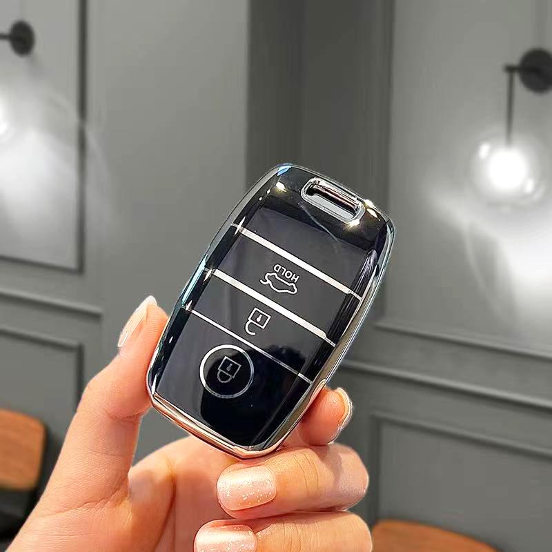 For Kia Sportage Sorento K2 K3 K4 K5 Ceed Cerato Rio QL Car Soft TPU 3Button Key Cover Case Bag Shell Fob Keyless Protector