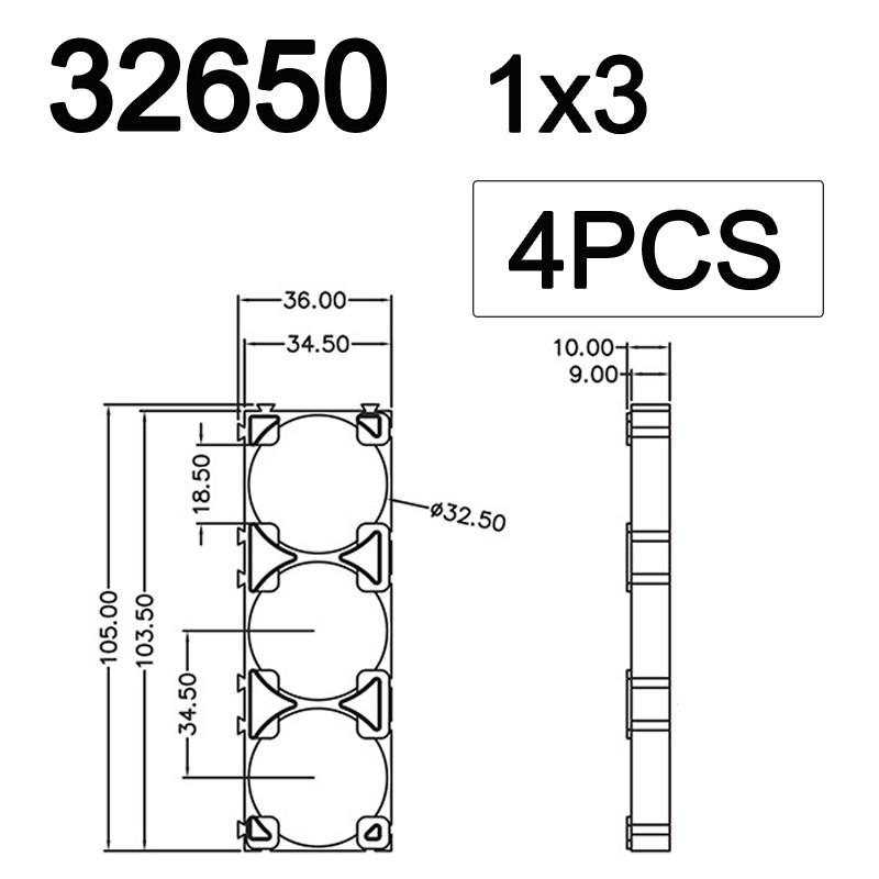14500 21700 32650 33140 Battery Holder Bracket Cell Safety Anti Vibration Plastic Brackets For 14500 21700 32650 33140 Batteries