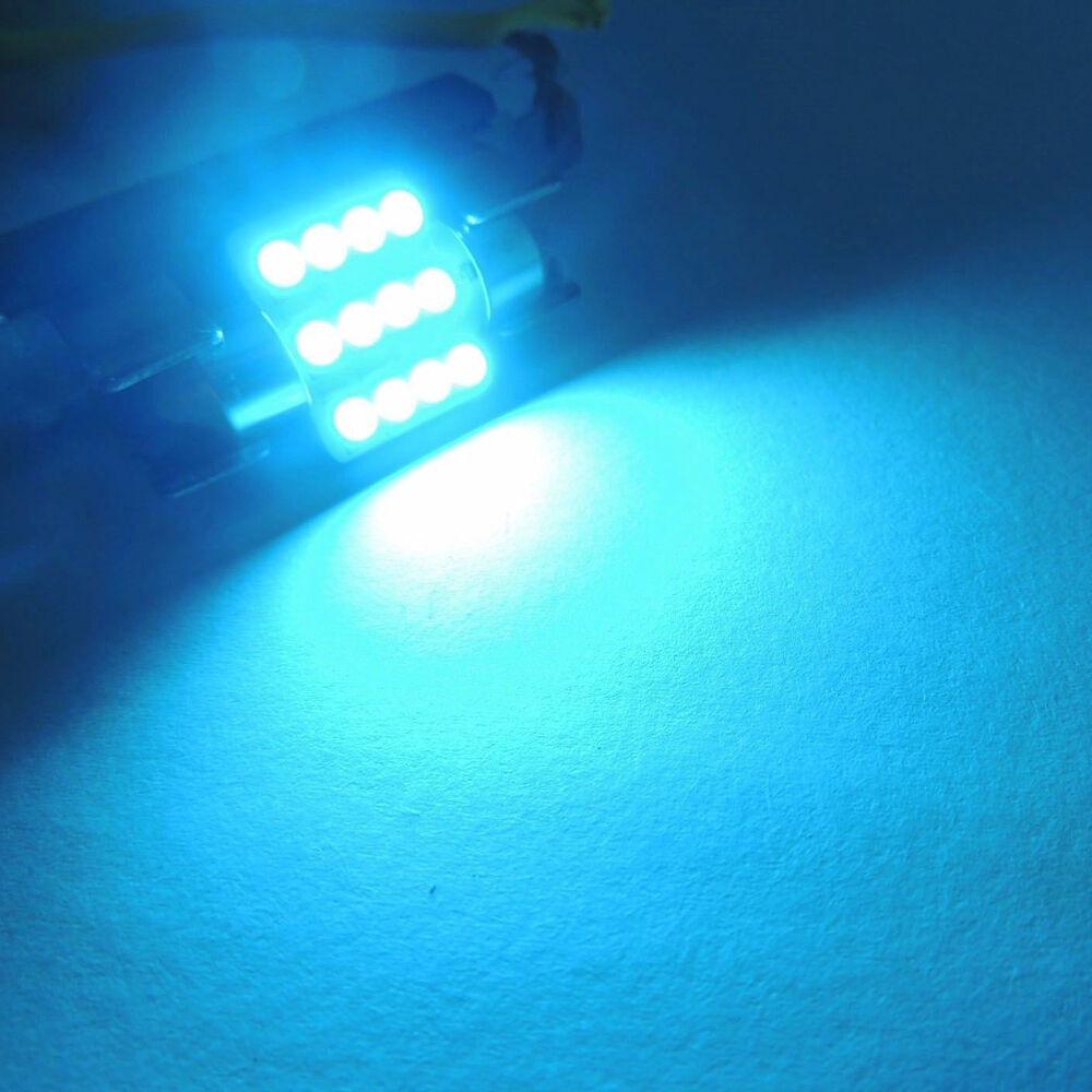 2pcs Ice Blue 31mm 12smd LED DE3175 Bulbs for Car Interior Dome Map Door Lights Car Decoration Accessories Car Tuning Universal Crystal blue