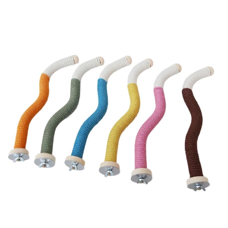 2er-Pack Papageien Sitzstangen Krallen Schleifen Flexibler Haustier Vogel Sitzstock für Nymphensittiche, Kakadus, Loris, Aras