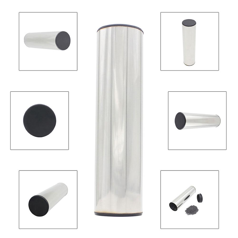 Portable Stainless Steel Cylinder Sand Shaker Musical Rhythm Percussion Instruments(Silver)
