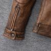 Vintage Yellow Brown Genuine Cowhide Leather Jacket Men Natural Cow Leather Jackets Soft Slim Fit Man Short Coat Autumn Clothing