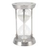 Sanduhr aus Metall, dekorativ, Vintage, hochglänzend, austauschbare Sanduhr, Uhr, Silber, S