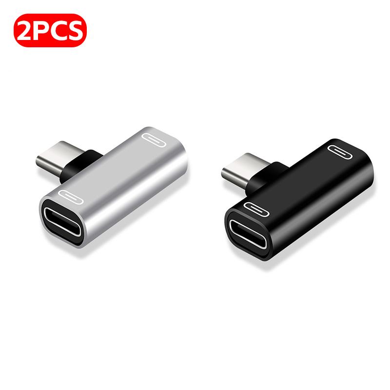 2/1PCS USB C Splitter Type C Male To Dual Type C Female Adapter 2IN1 Headphone Charger Converter for Phone Headphone TypeC Port 3