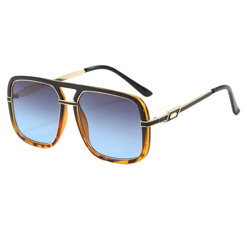 Oversize Sunglasses Fashion Square Metal Glasses Double Bridge Men Gradient Sunglasses Women Eyewear Oversize sunglasses