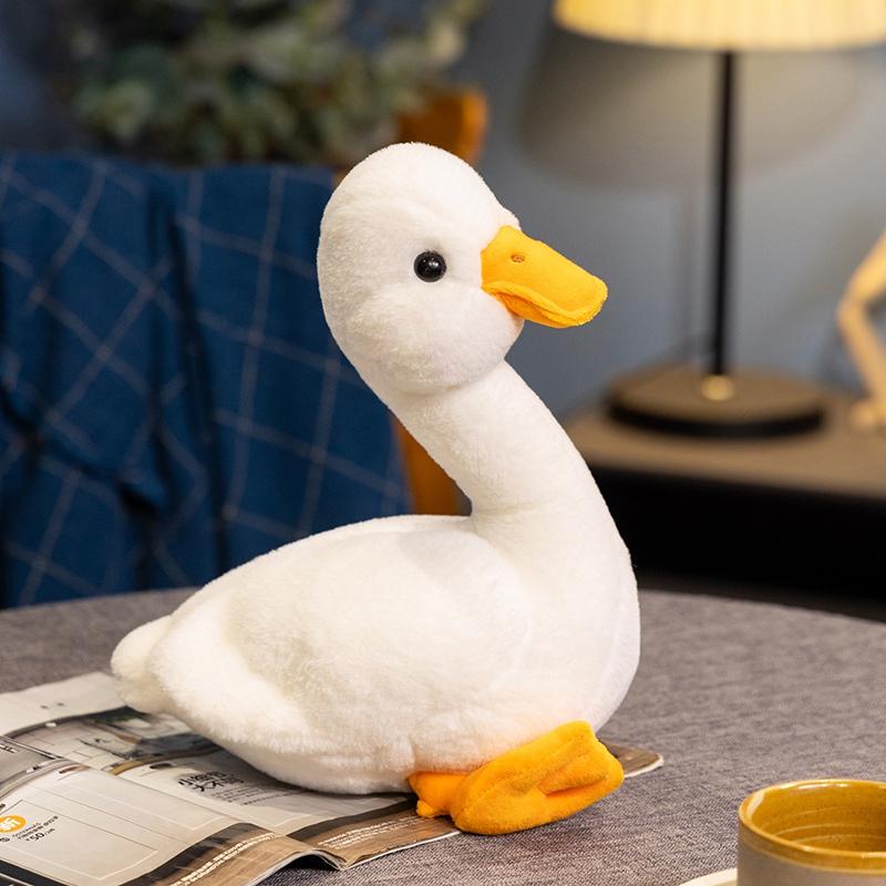 Kawaii Duck Plush Toy Realistic Cute White Goose Stuffed Animal Toys Gifts For Girl Boy Pets Simulated Big Duck Birthday Gifts
