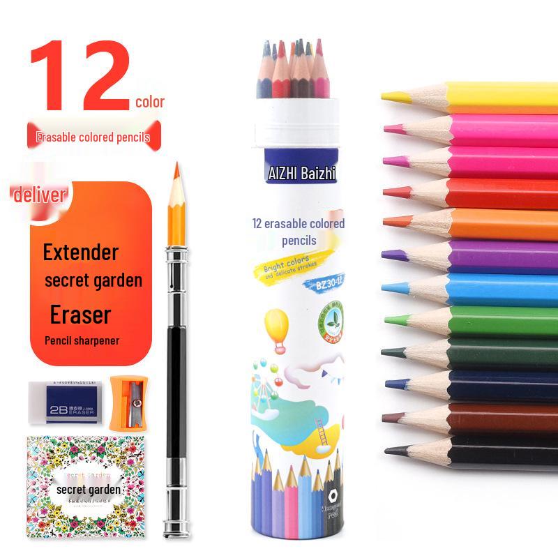 Sześciokątne Kredki Kolorowe Rozpuszczalne w Wodzie na Bazie Oleju - 12, 24, 36, 48, 72 Kolory - Zestaw do Rysowania dla Studenta