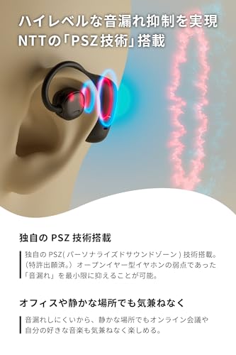 NTT sonority nwm (Noom) Open-Ear Earphones, Earspeaker, Non-Closure, Wired, nwm MWE001 / PSZ Technology, Air Conduction, Ambient Sound Capture, Lightw