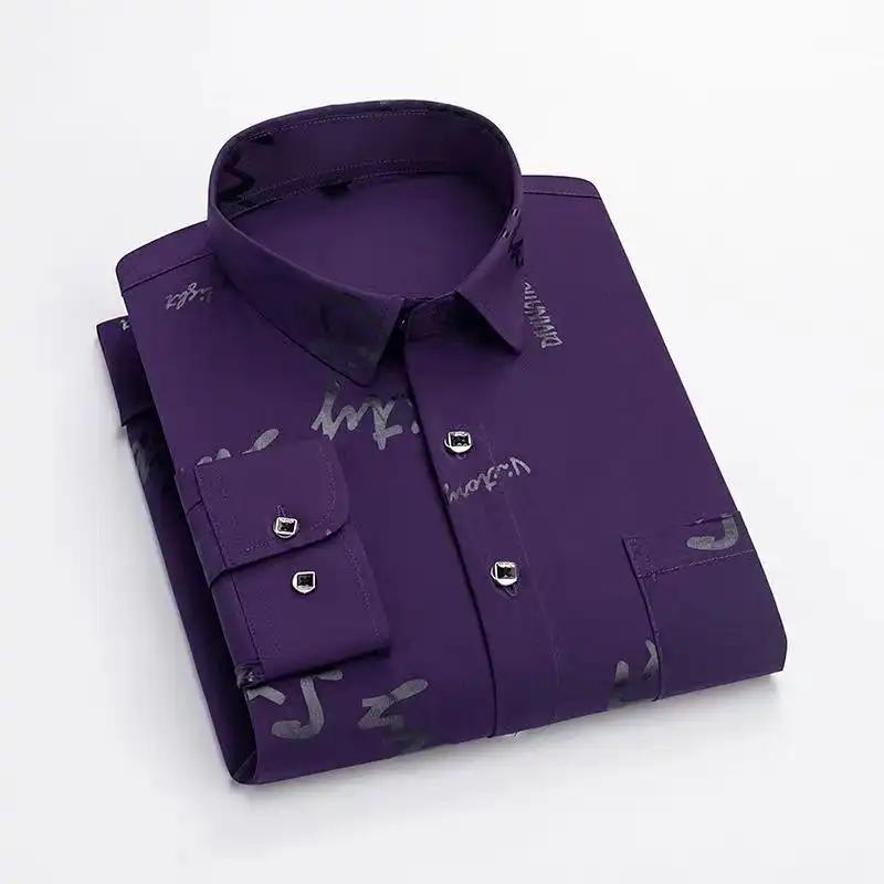 Men's Long Sleeve Plaid Dress Shirt Slim Fit Business Casual Button Down Shirt