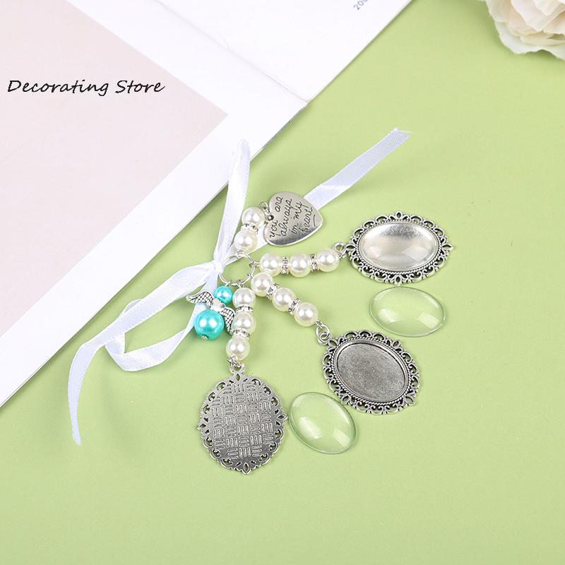 Bouquet de Mariage Cadre Photo Cœur pour Souvenir de Mariage Dentelle de Mariée Ovale Charme de Mariée Pendentif Ange de la Mariée