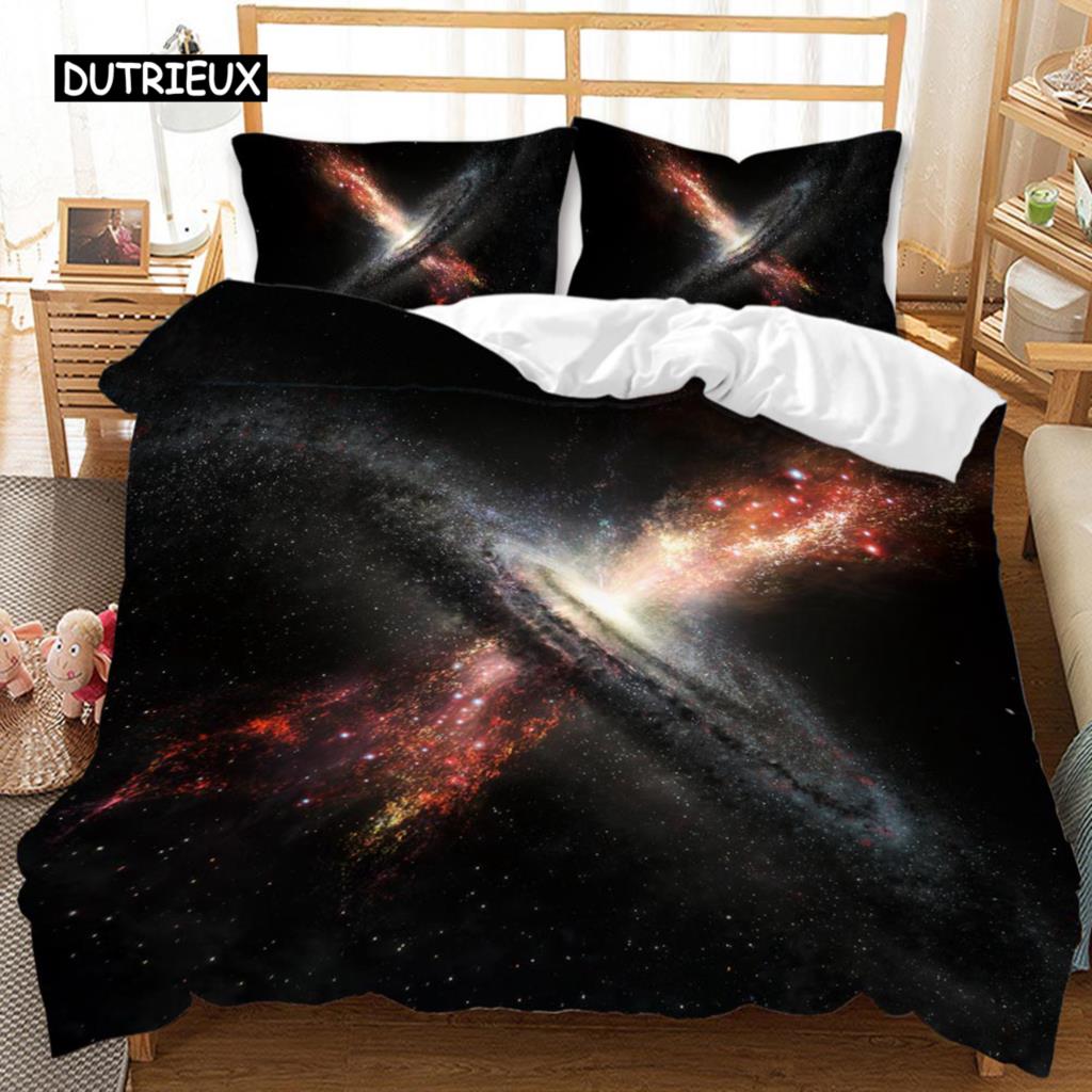 

Пододеяльник «Вселенная» с изображением галактики и планеты, пододеяльник «Вселенная», космический плед, комплект постельного белья из полиэстера с 3D-принтом «Звездное небо» EU single(135x200cm)