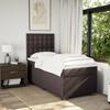 Box Spring Bed with Mattress Dark Brown 90 X 190 Cm Fabric