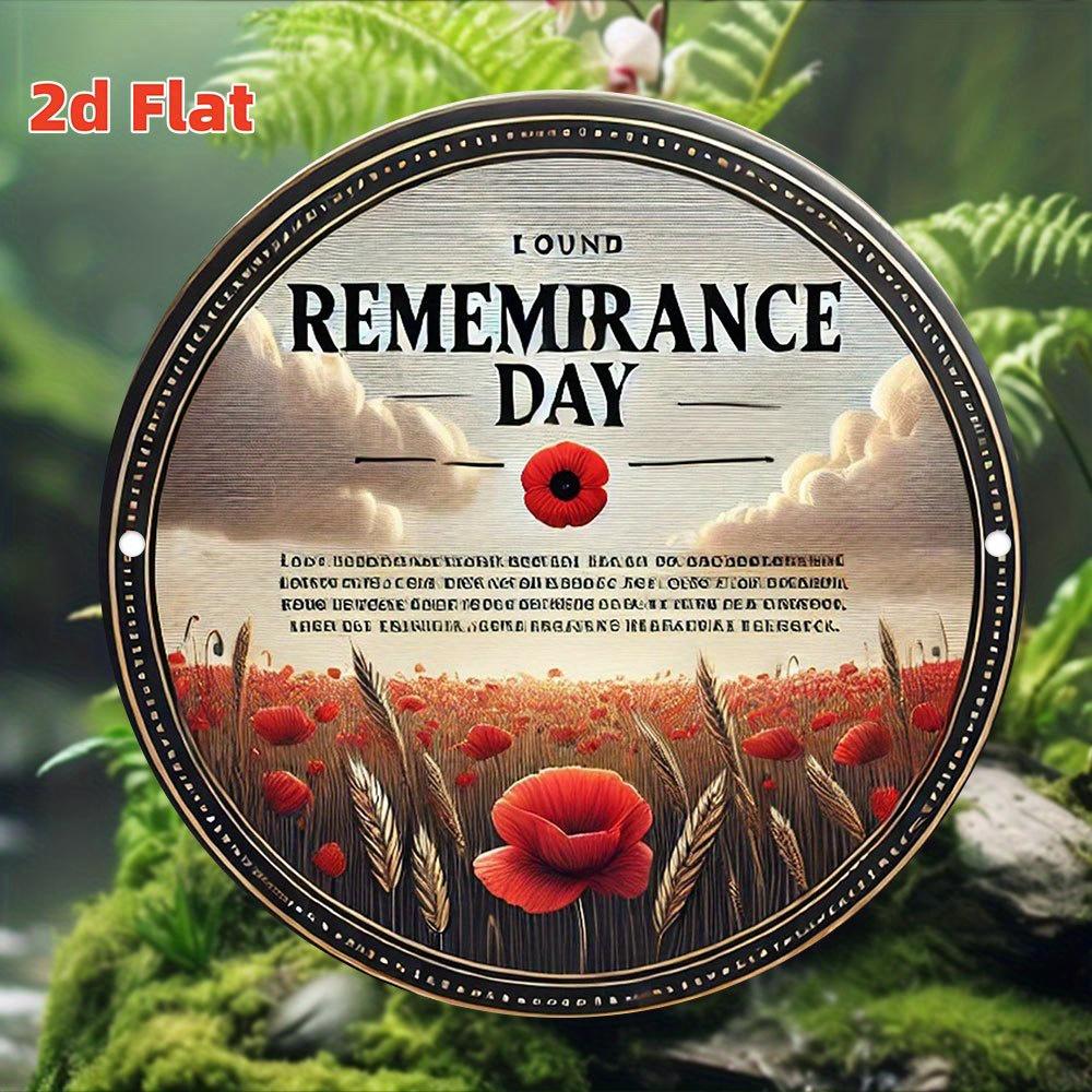 D Flat D Flat D Flat Print pc Metal Iron Sign D Flat D Flat Remembrance Day Poppy Field Wall Art VintageInspired D 20x20cm(8x8inch)