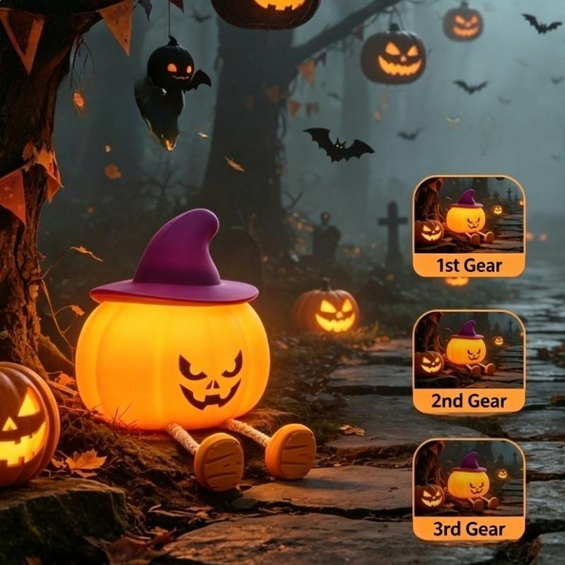 Cute Magician Night Light USB Rechargeable Bedside Nightlights Dimming For Children's Halloween Party Holiday Gifts Bedroom Deco