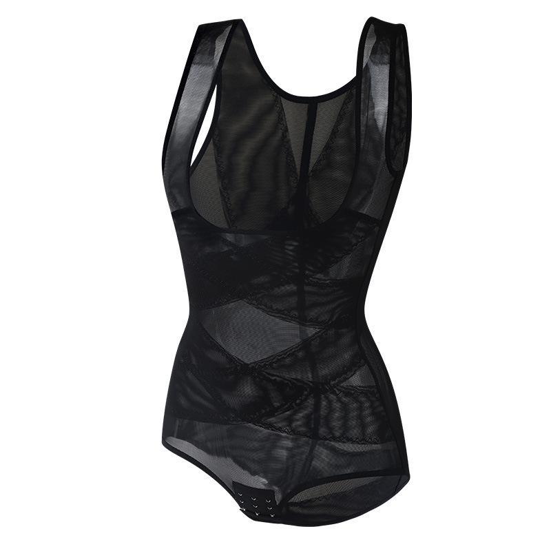 

Легкое послеродовое корректирующее белье с бесшовной ластовицей для подтяжки ягодиц и контурирования тела, больших размеров, цельный бодишейпер XXXL чёрный