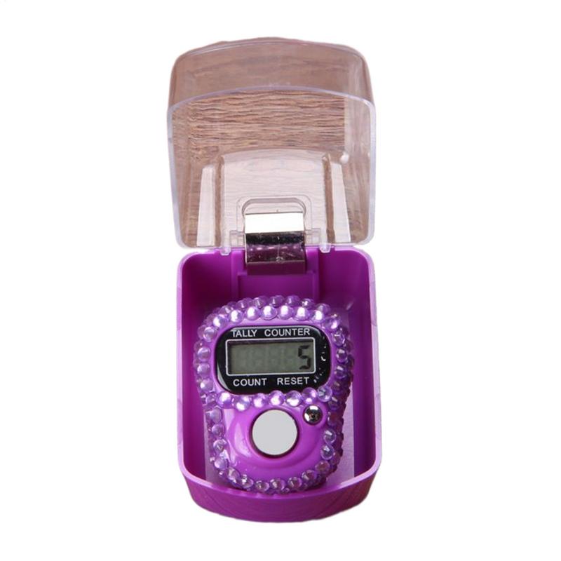 Contatore Dita Elettronico Display Digitale LCD Contatore Dita Resettabile Registro Giri Anello Maglia Manuale Anello Conteggio Righe