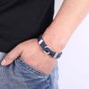 Fashion Leather Mens Bracelet Stainless Steel Buckle Charm Couple Bangles Jewelry